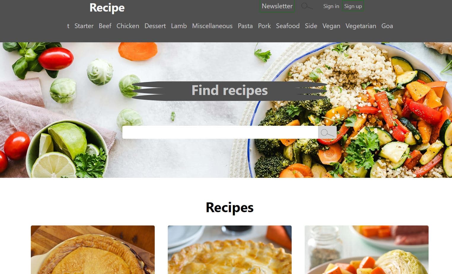 Recipe page's image